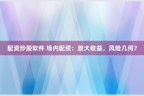 配资炒股软件 场内配资：放大收益，风险几何？