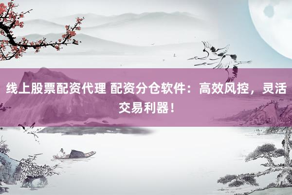 线上股票配资代理 配资分仓软件：高效风控，灵活交易利器！