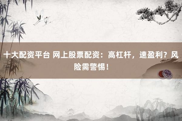十大配资平台 网上股票配资：高杠杆，速盈利？风险需警惕！