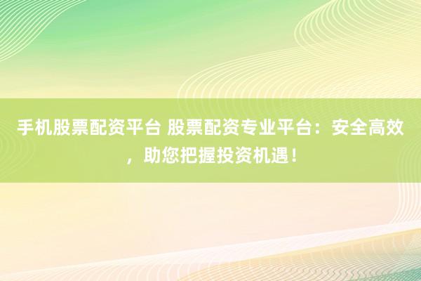 手机股票配资平台 股票配资专业平台：安全高效，助您把握投资机遇！