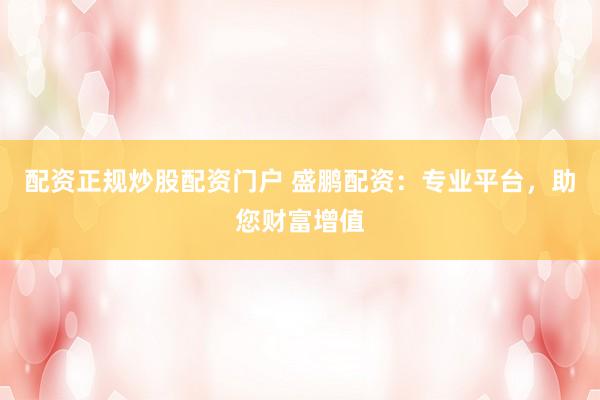 配资正规炒股配资门户 盛鹏配资：专业平台，助您财富增值