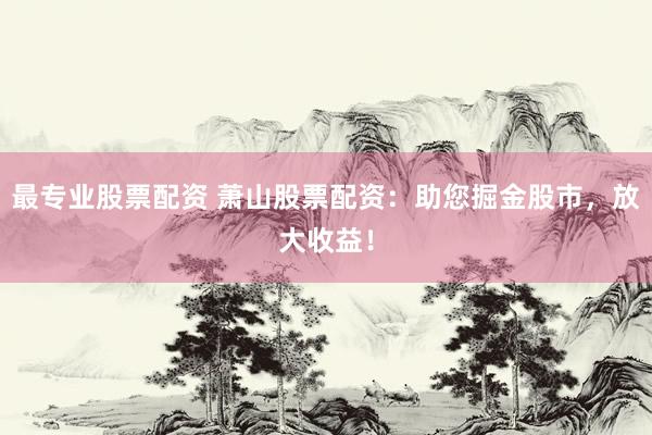 最专业股票配资 萧山股票配资：助您掘金股市，放大收益！