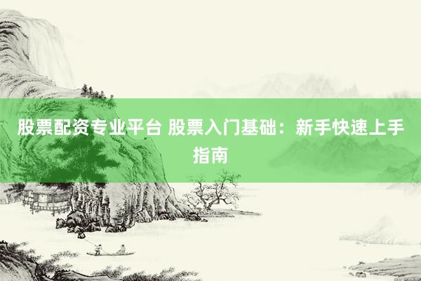 股票配资专业平台 股票入门基础：新手快速上手指南