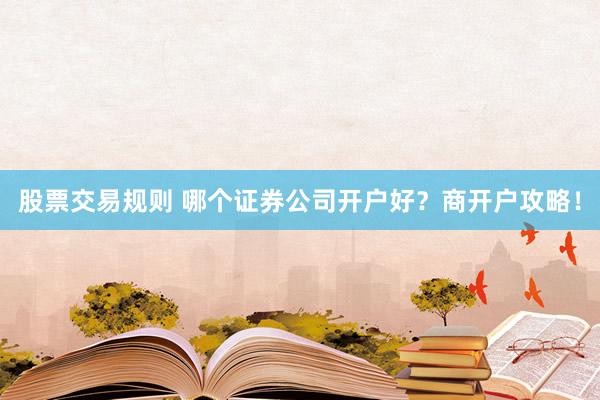 股票交易规则 哪个证券公司开户好?商开户攻略!
