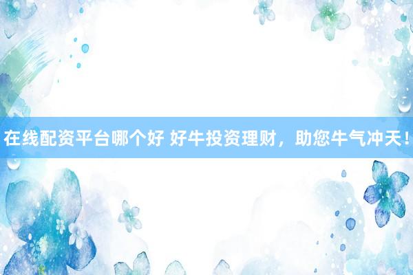 在线配资平台哪个好 好牛投资理财，助您牛气冲天！