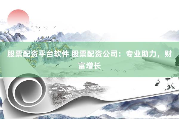 股票配资平台软件 股票配资公司：专业助力，财富增长