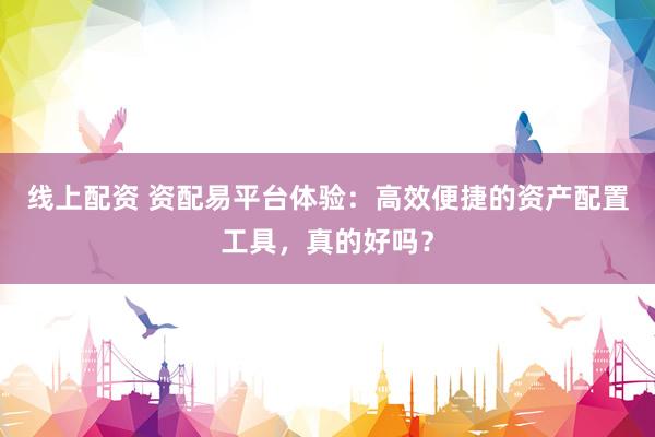 线上配资 资配易平台体验：高效便捷的资产配置工具，真的好吗？