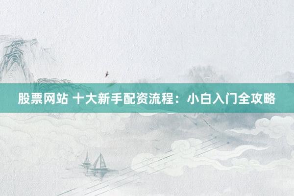 股票网站 十大新手配资流程：小白入门全攻略